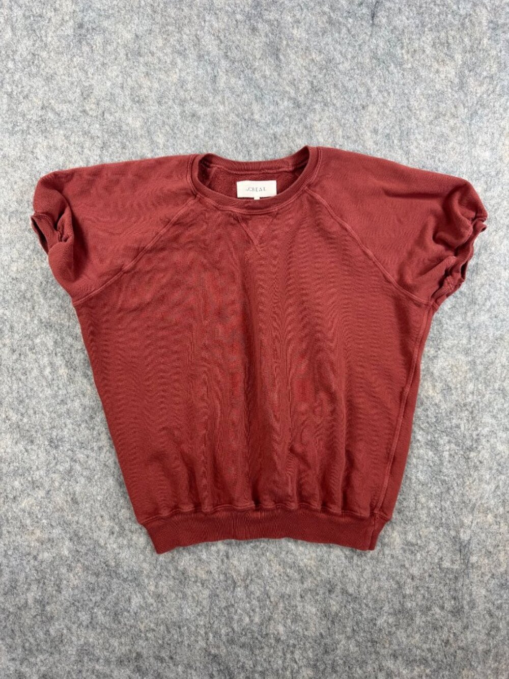 The Great Puff Sleeve Sweatshirt Sz 1 Small Short Sleeve Brown